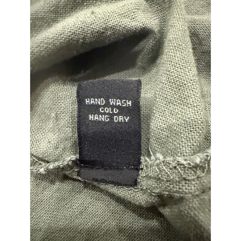Mind Code Olive Green Cotton Button Front Mini Dress with Belt Size L 5902 - Picture 5 of 6